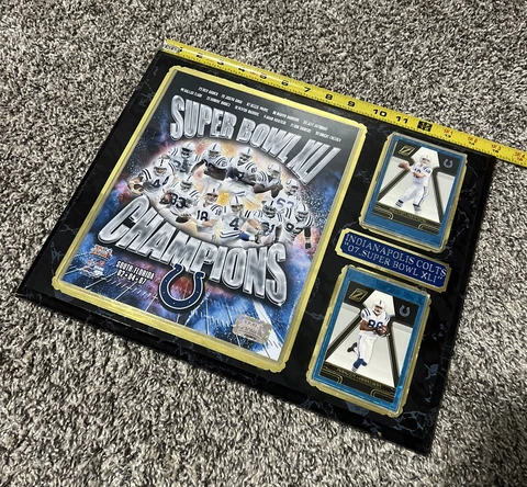 Super Bowl XLI Champions Indianapolis Colts Plaque w/ 2000 Manning Card Football Cover