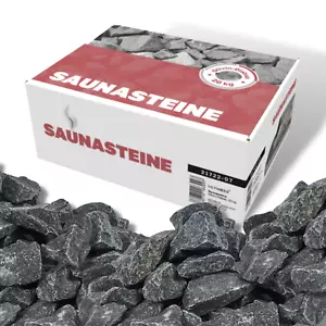 Saunasteine finnisch OLIVIN DIABAS 20 kg Aufgusssteine Dampfsteine Ofensteine - Bild 1 von 5
