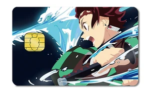 Demon Slayer Tanjiro Credit Card Smart Sticker Skin Pre-cut Small Chip Debit - Picture 1 of 4