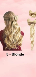 Wellige Halbschleife Clip In Pferdeschwanz Haarverlängerung Hitzebeständig Synthetik Blond - Bild 1 von 3
