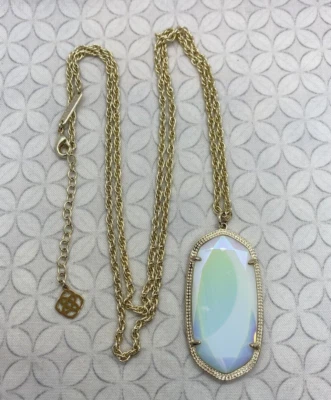 Collar Largo Kendra Scott Blanco Iridiscente Rae Tono Dorado Como Reid (B) Foto 1 de 4