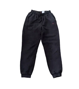 Nike vintage retro 90s Mens Size small black Track pants embroidered logo - Imagen 1 de 10