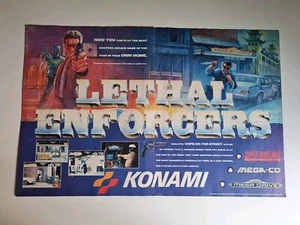 Lethal Enfircers Original Sega Mega CD ANUNCIO JUEGO PÓSTER ARTE Duo 2 X 9X12" - Imagen 1 de 1