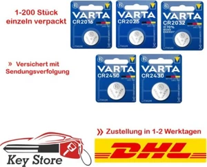 1 bis 200x Varta Knopfzellen CR2016 CR2025 CR2032 CR2430 CR2450 Einzelverpackt - Picture 1 of 11