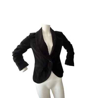 Newport News Blazer Terciopelo Talla 6 Negro Clásico Trabajo Vacaciones Oficina Fiesta Básico Foto 1 de 4