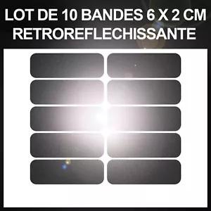 Sticker bande 6x2cm rétroréfléchissant adhésif autocollant casque moto scooter - Afbeelding 1 van 1
