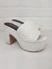 Jeffrey Campbell Shindy Mules Sandals US 7.5 UK 5 White Wicker Platforms Heels
