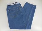 Tommy Hilfiger(B2-002) Unisex Size 34x30 Blue Logo Waistband Jeans Relax Pants..