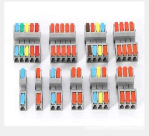 One-to-one Spring Lever Terminal Blocks Wire Cable Connectors 1-12 Port Splice - Picture 1 of 21