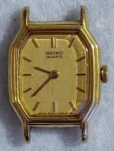 VTG Seiko Watch Women Gold Tone Gold Dial # 2C20-5769 - runs slow - no band - Picture 1 of 9