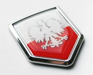 Poland White Eagle Flag Decal Car Chrome Emblem Sticker - Foto 1 di 2