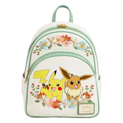 Pokemon by Loungefly Mini Rucksack Pikachu Eevee Floral Blume Tasche - Bild 1 von 4