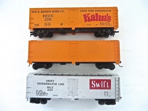 Set 3 HO Gauge Mantua 36' Ice Hatch Old Reefers Swift, Kahn's & Undecorated - Picture 1 of 9