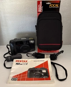 Pentax IQZoom 115S fotocamera pellicola 35 mm con manuale remoto nuova custodia e batteria testata usata in ottime condizioni - Foto 1 di 17
