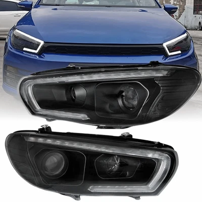 LED LightTube Scheinwerfer Set Schwarz für VW Scirocco 2008–2014 - Tagfahrlicht - Bild 1 von 4