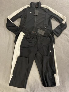 Rare Red Air Jordan Logo Women's M Black Tracksuit White Stripe Nike Dri Fit NWT - Picture 1 of 12