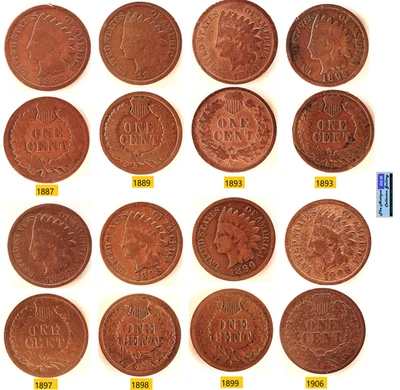 US 19th & 20th Century Bronze Indian Head Cents🪙Antique🪙As Depicted - Image 1 of 4