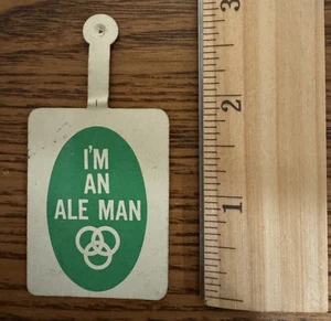 Vintage Ballantine Ale "I'm An Ale Man" Metall Zapfhahn Griff / Display Tag - Bild 1 von 3