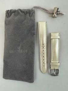 Correa de reloj Michele para mujer 16 mm blanca perla iridiscente - Imagen 1 de 5