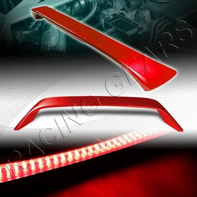 ALERÓN TRASERO PINTADO ROJO + LUZ DE FRENO LED AJUSTE 06-10 HONDA CIVIC 2 PUERTAS Foto 1 de 4