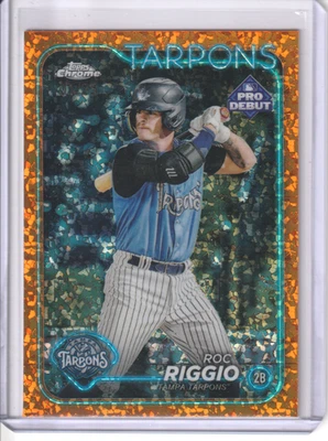 2024 Topps Chrome Pro Debut Roc Riggio Orange Mini Diamond 1/25 #PDC-112 Rockies - Image 1 of 2
