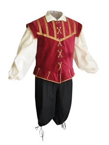 Men's Renaissance Doublet // Medieval Pirate LARP Reenactment Costume - 3 Piece - Picture 1 of 28