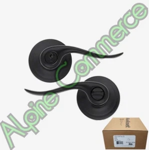 *1-Set* Kwikset Tustin Entry Keyed Door Handle SmarKey Matte Black 97401-026 - Picture 1 of 9