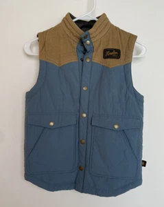 Howler Brothers Rounder Vest Pockets Blue and Brown Corduroy Kids Sz Medium - Picture 1 of 7