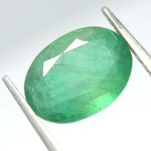 1.22 Ct Certified Natural Emerald Zambia Oval Cut 8x6 MM Loose Gemstone - Picture 1 of 3