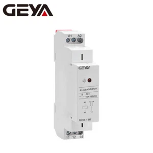 GEYA Auxiliary Relay 12V ACDC Modular Intermediate Relay 8A 16A SPDT DIN Rail - Picture 1 of 16