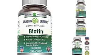 Fórmulas Suplemento de biotina Apoya el cabello saludable, la piel y las uñas - Imagen 1 de 7