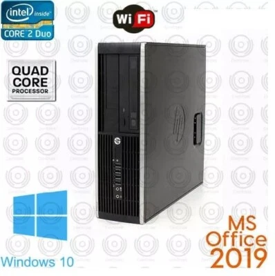 HP Desktop Computer PC Core 2 Duo HDMI upto 8GB RAM WiFi Win10 OFFICE 2019 - Image 1 of 4