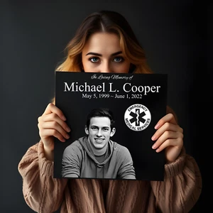 Custom Memorial Grave Marker Granite Plaque Human headstone 12x12 - Picture 1 of 24