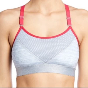 2(x)ist Caged Back Wire-Free Sports Bra in Grey/Pink, Medium - Picture 1 of 2