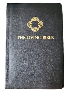The Living Bible. Black Leather. Gold. Words In RED Edition 1978 Tyndale - Picture 1 of 10