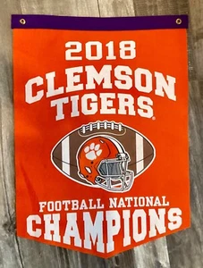 Clemson Tigers Football 2018 National Champions NCAA Banner - Picture 1 of 1