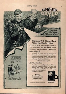 Linterna American Ever Ready Works 1919 anuncio impreso Eveready Daylo Primera Guerra Mundial - Imagen 1 de 1