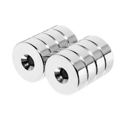 TOTALELEMENT 3/4 x 1/4 Inch Neodymium Rare Earth Countersunk Ring Magnets N42 (8 Pack)