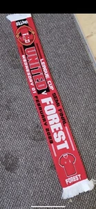 EFL Cup Semi Final 2023 Manchester United V Nottingham Forest Match Day Scarf MU - Picture 1 of 3