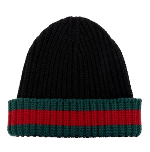 Gucci Web Rip Astuce Bonnet Unisexe Beanie Laine Cap M - Picture 1 of 10