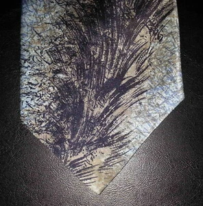 Oleg Cassini Tie Blue Tan Black Path Through Forest Design NIB t3942 - Picture 1 of 7