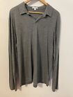 James Perse Linen Blend Shirt Mens Size L or 3 L/S Made in Japan Collared Gray