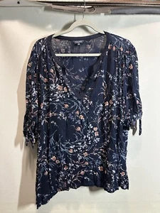 Lucky Brand Floral Blouse Women Plus 3XL Boho Whimsical Festival vacation Beach - Picture 1 of 11