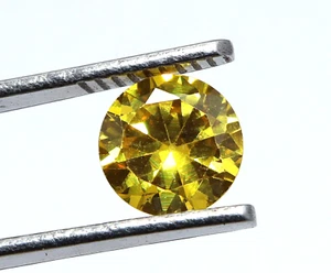 Lote de 100 piezas de piedras preciosas de circón amarillo natural certificado camboyano de 3 mm corte redondo - Imagen 1 de 8