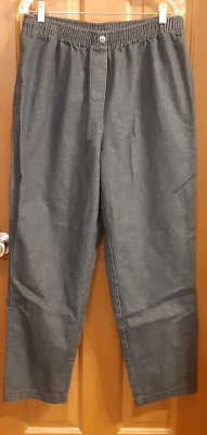 Woman Within Blue Jeans Elastic Waist Fake Fly Hidden Pockets Misses Size 18W - Image 1 of 4