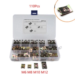 110tlg U-Clip Mutter Klemmmuttern M6-M12 Schnappmutter Käfigmutter Blechmuttern - Bild 1 von 14