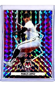 2022 Panini Mosaic Pink Swirl Mosaic Prizm #33 Pablo Lopez /12 Miami Marlins - Picture 1 of 2