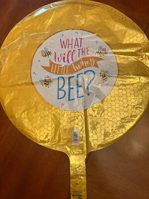 Globo de aluminio redondo para fiesta revelación de género 18"" | Baby Shower | Abeja Foto 1 de 2