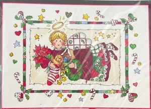 Dimensions Iron-On Transfer Country Christmas Angel by Barbara Mock Full Color - Picture 1 of 7