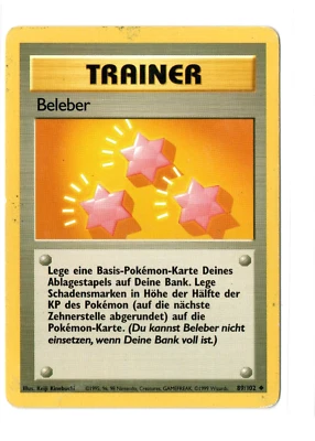 Pokémon TCG - Beleber 89/102 Revive German Base Set Card Import Nintendo -Played - Image 1 of 2